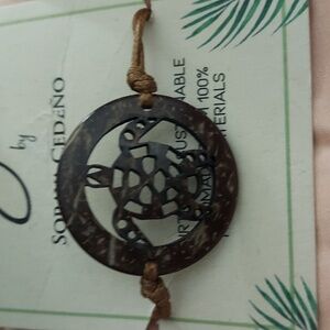 Tagua Sea Turtle Handmade cotton cord Bracelet boho Anklet New